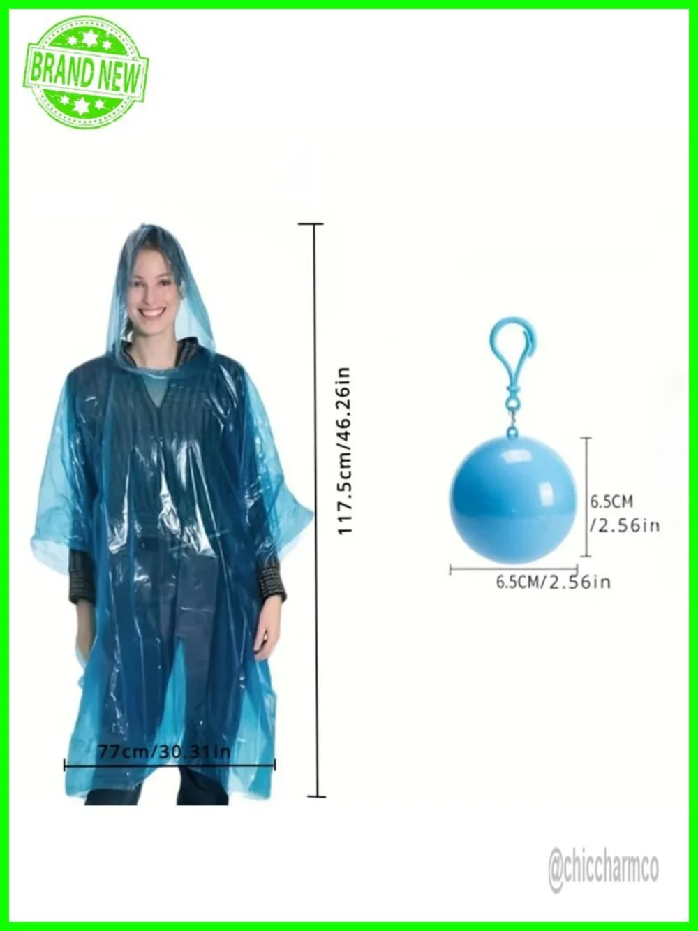 Portable Disposable Emergency Raincoat Keychain Rain Poncho Ball for Travel